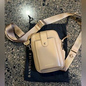 New Bandolier Dillon crossbody bag tan/gold